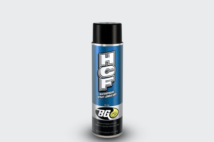 HCF brand spray lubricant for garage door track maintenance 